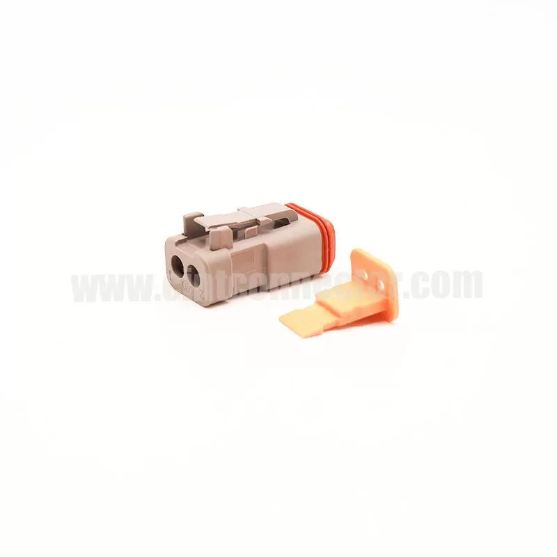 DT06-2S-E003 TE Connectivity 2 pin rectangular gray housing plug Deutsch Connectors