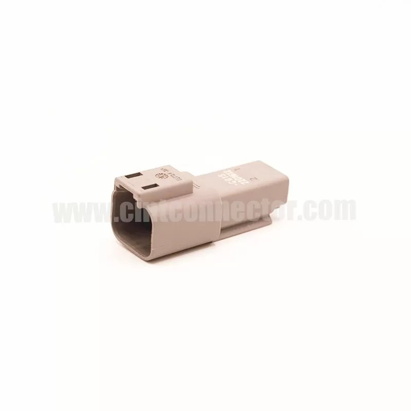 DT04-2P-C015 TE Connectivity 2 pin male rectangular gray housing plug Deutsch Connectors