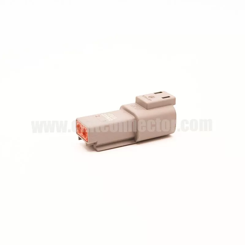 DT04-2P-C015 TE Connectivity 2 pin male rectangular gray housing plug Deutsch Connectors