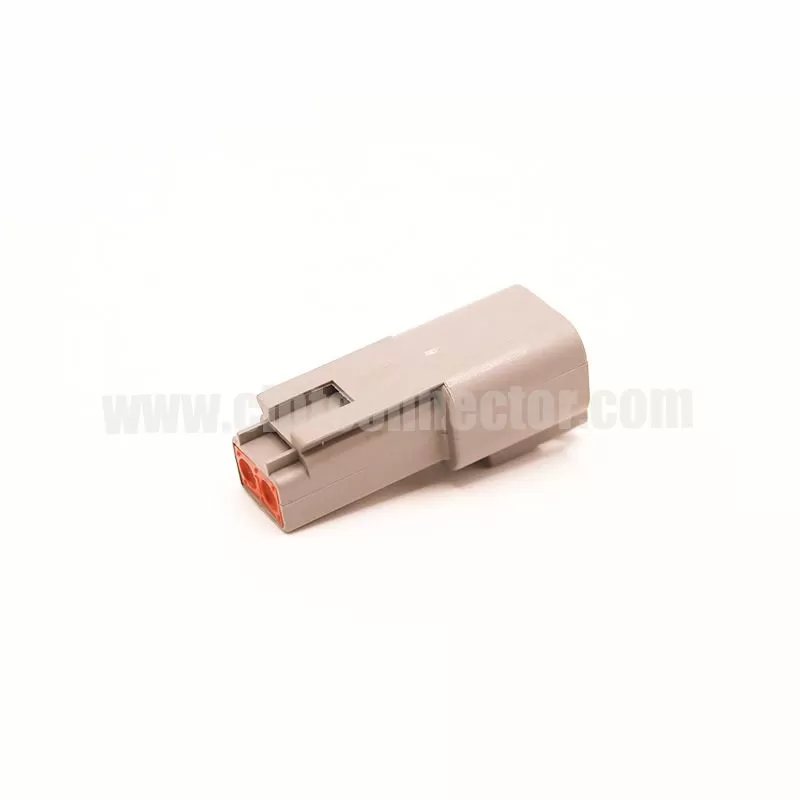 DT04-2P-C015 TE Connectivity 2 pin male rectangular gray housing plug Deutsch Connectors