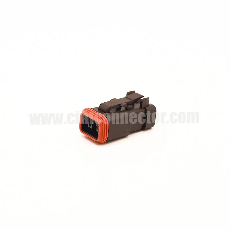 DT06-2S-CE05 TE Connectivity 2 pin rectangular gray housing plug Deutsch Connectors