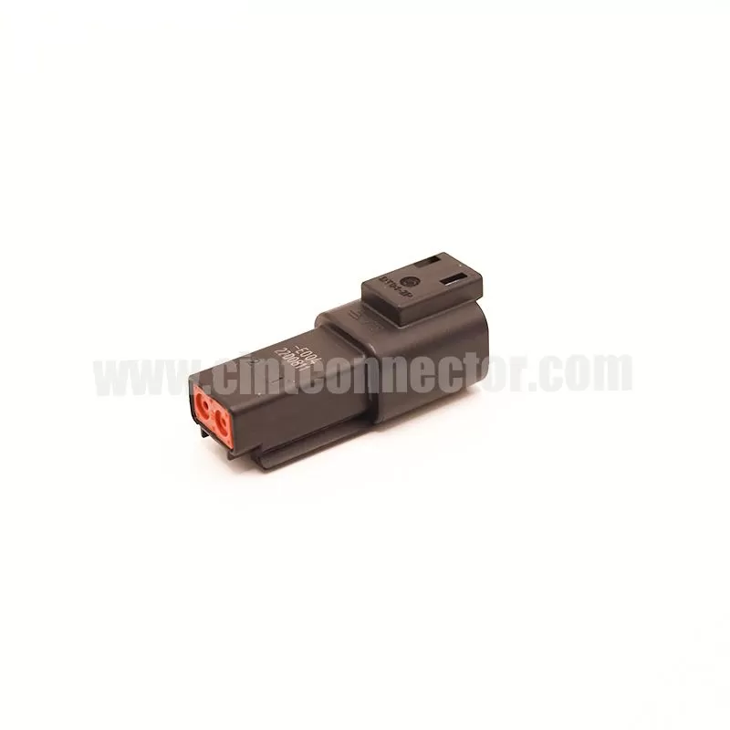 DT04-2P-E004 TE Connectivity 2 pin male rectangular black housing plug Deutsch Connectors