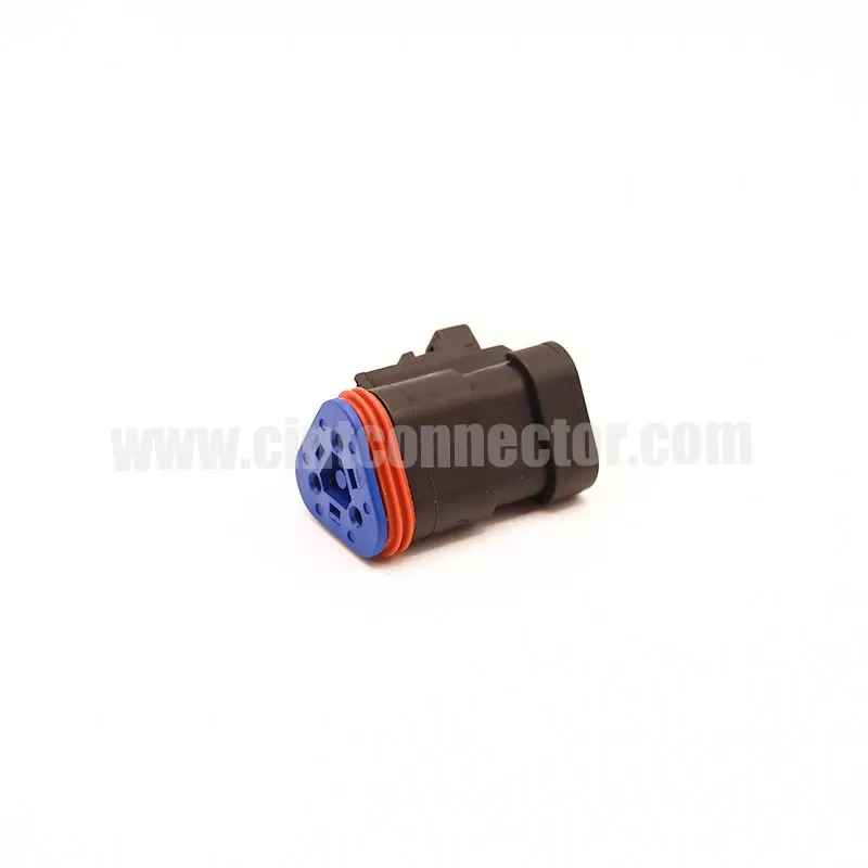 3 pin female rectangular black housing plug Deutsch Connectors DT06-3S-EP10