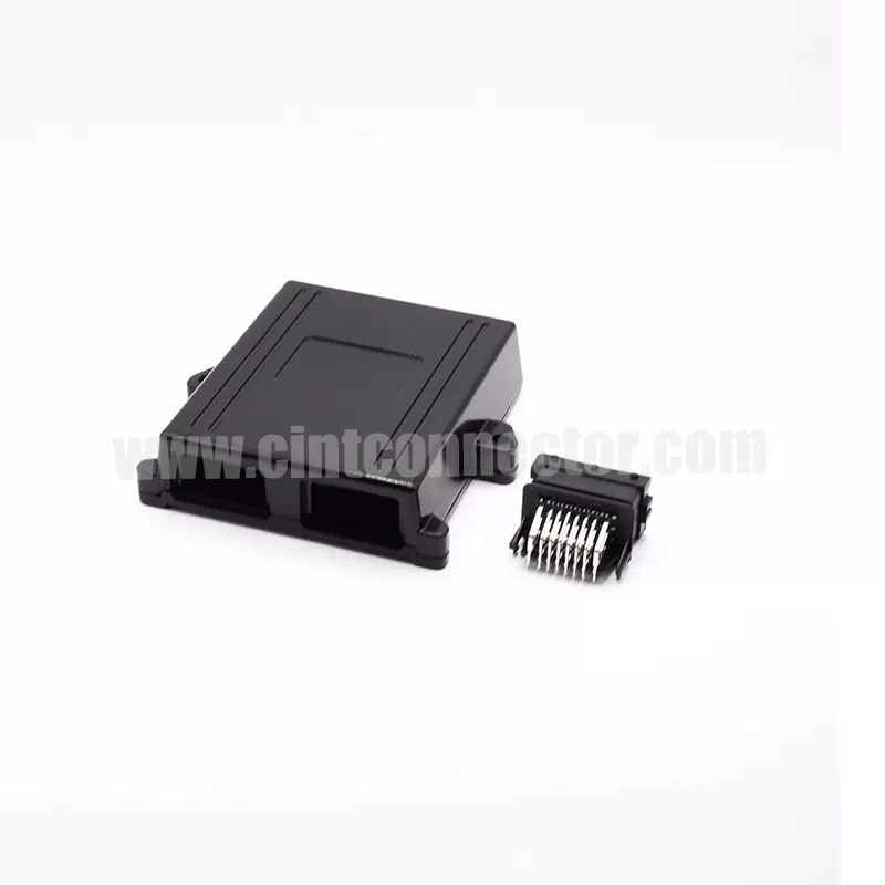 2 Holes 24 pin auto ECU VCU Aluminum enclosure for FCI PCB connector 211PC249S0005 automotive Engine Control Unit 211PC249S0033 HCCPHPE24BKA90F