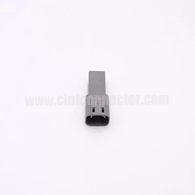 DT04-2P TE Connectivity 2 pin male rectangular gray housing plug Deutsch Connectors
