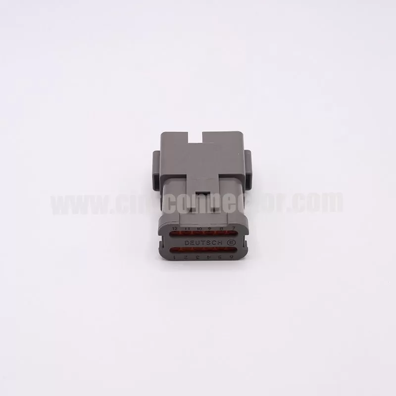 DT04-12PA-CE07 12 pin male rectangular gray housing plug Deutsch Connectors