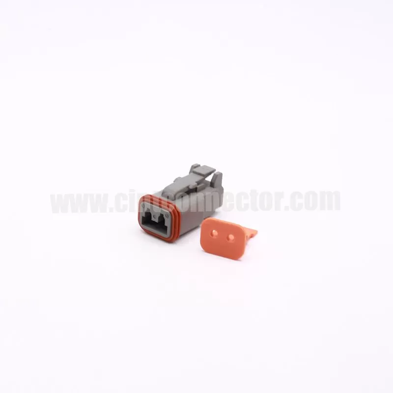 DT06-2S 2 pin female automotive rectangular gray housing plug Deutsch Connectors