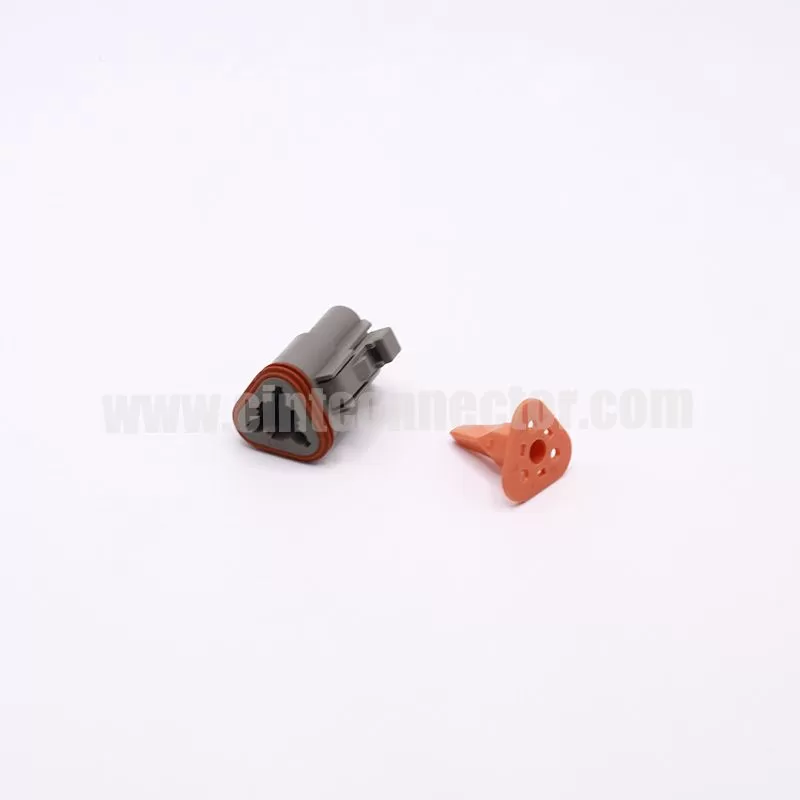 DT06-3S 3 pin female automotive rectangular gray housing plug Deutsch Connectors