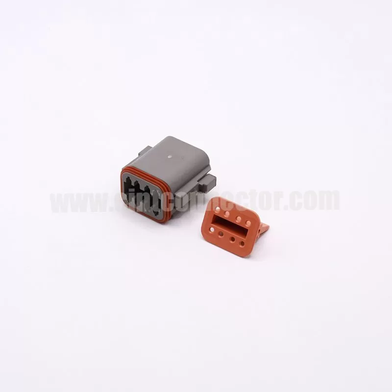 DT06-8S 8 pin TE female automotive rectangular gray housing plug Deutsch Connectors