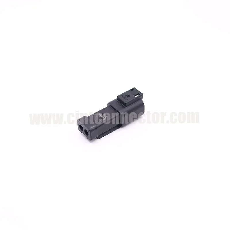 DT04-2P-E005 2 pin TE female automotive gray housing wire to wire seal extra black short cap Deutsch DT Connector