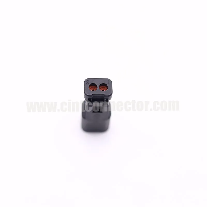 DT04-2P-E005 2 pin TE female automotive gray housing wire to wire seal extra black short cap Deutsch DT Connector