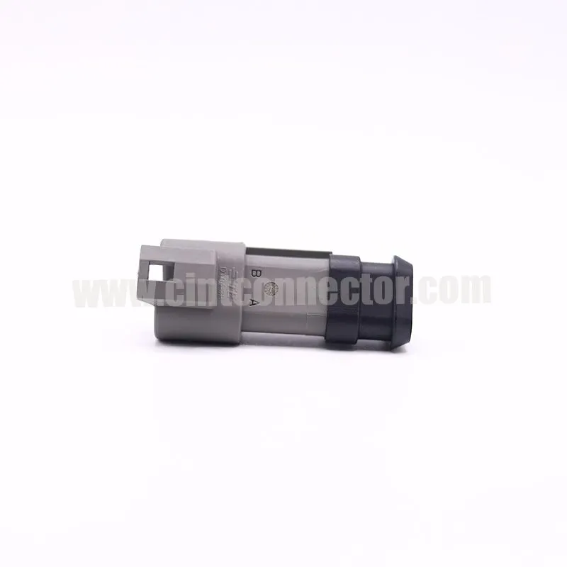 DT04-3P-E008 3 pin TE male automotive gray housing wire to wire seal extra black long cap plug Deutsch Connector