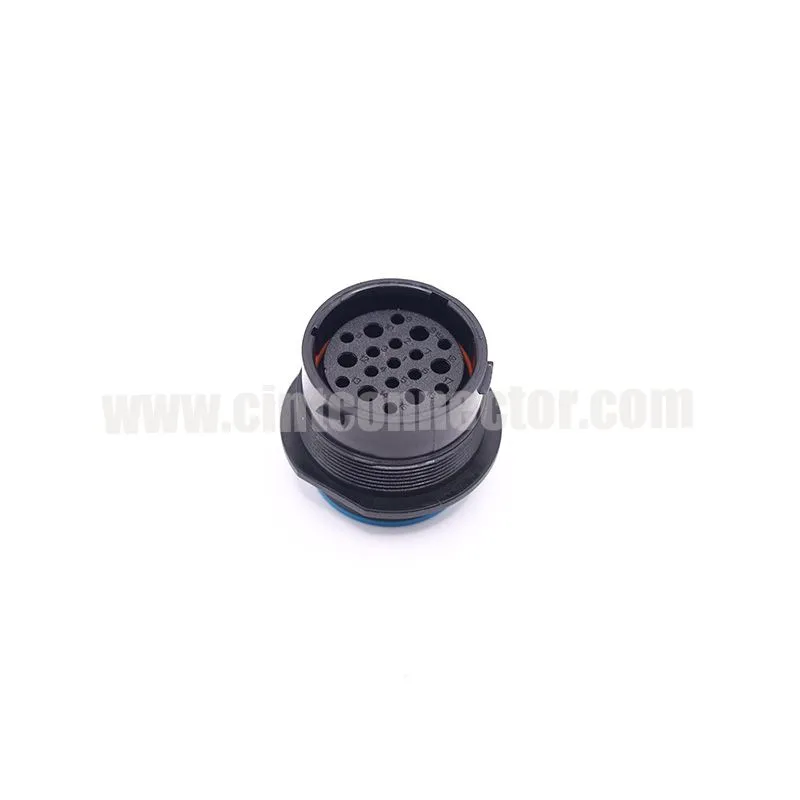 19 pin automotive housing for Female Terminals, wire to panel sealable Deutsch HDP24-24-19SE receptacle threaded size HDP Series Waterproof circular Connector