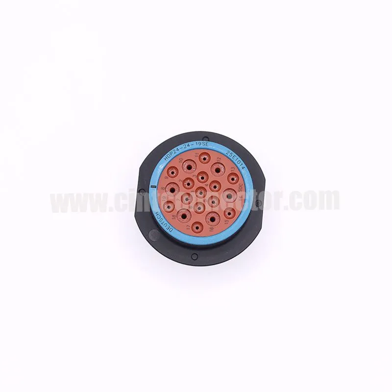 19 pin automotive housing for Female Terminals, wire to panel sealable Deutsch HDP24-24-19SE receptacle threaded size HDP Series Waterproof circular Connector
