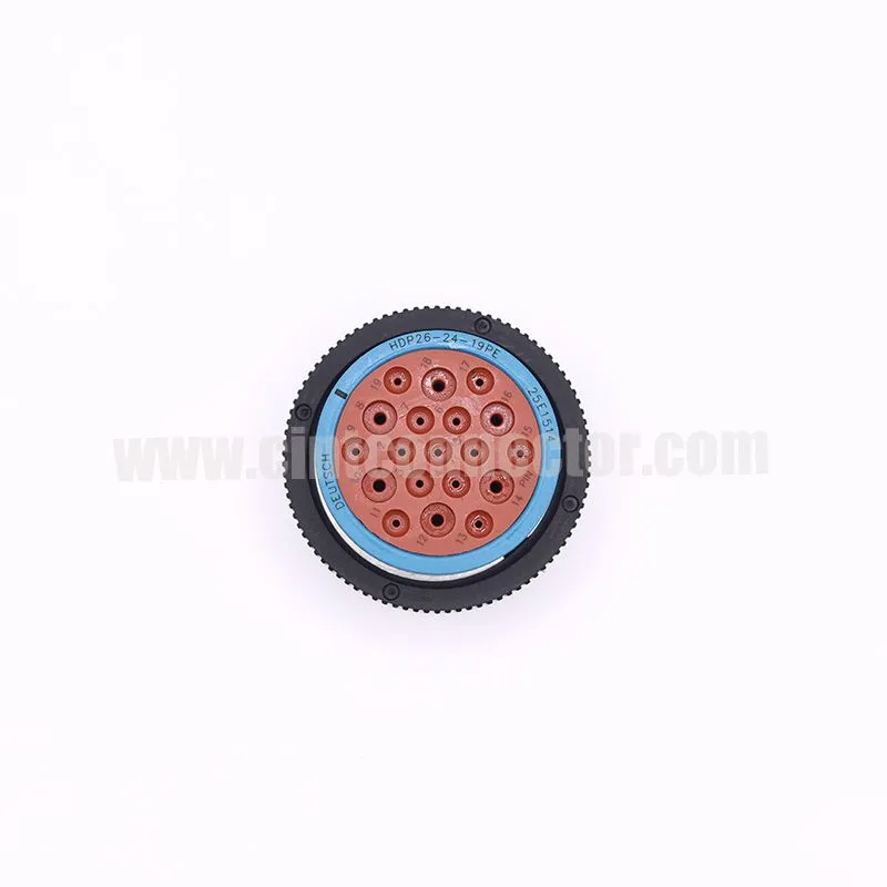 19 pin automotive housing for male Terminals, wire to panel sealable Deutsch HDP26-24-19PE receptacle threaded size HDP Series Waterproof circular Connector
