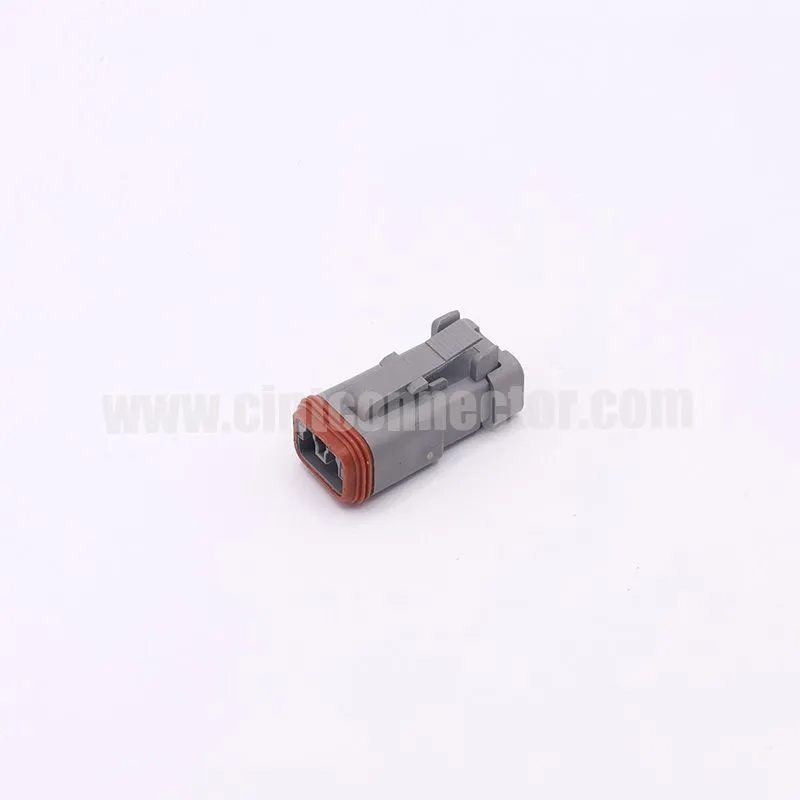 DT06-2S-E003 TE Connectivity 2 pin rectangular gray housing plug Deutsch Connectors