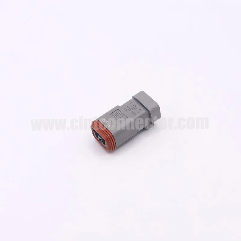 DT06-2S-E003 TE Connectivity 2 pin rectangular gray housing plug Deutsch Connectors