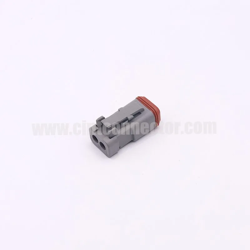 DT06-2S-E003 TE Connectivity 2 pin rectangular gray housing plug Deutsch Connectors