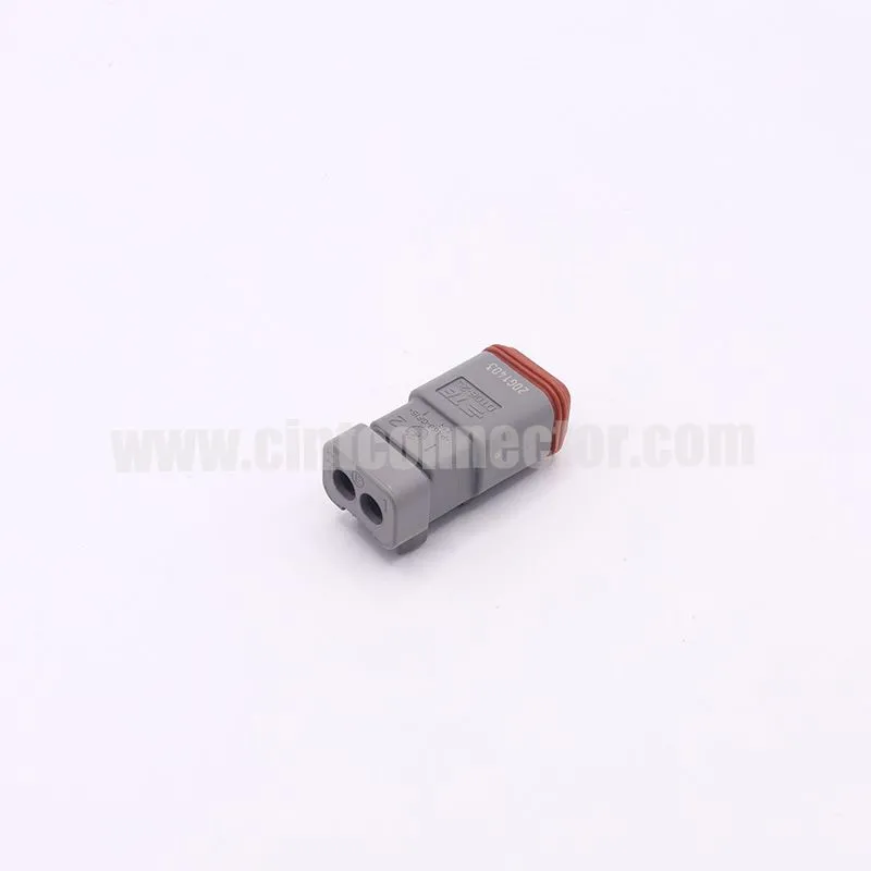 DT06-2S-E003 TE Connectivity 2 pin rectangular gray housing plug Deutsch Connectors